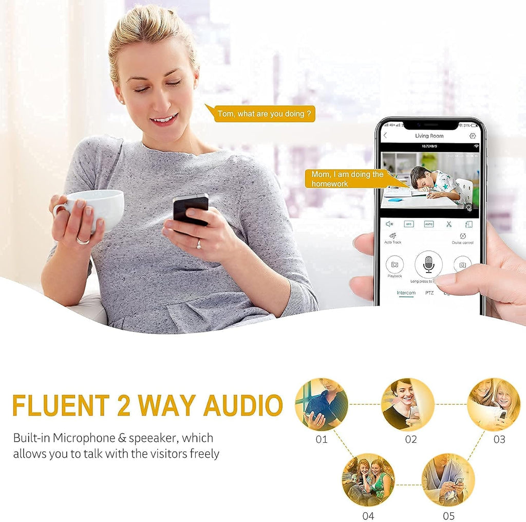 5MP Wireless PTZ Security Camera Outdoor with 64GB SD Card B96202
