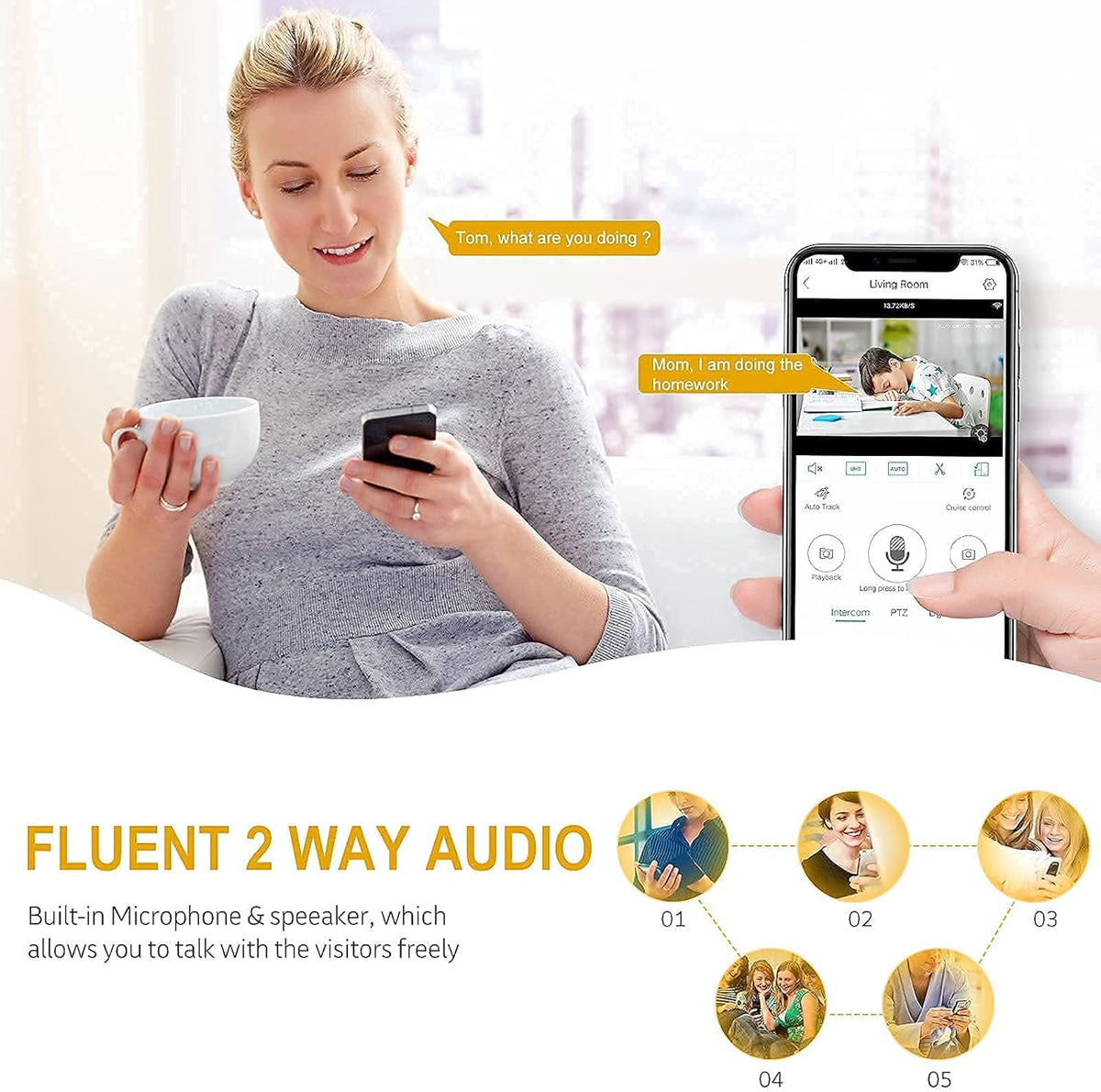 5MP Wireless PTZ Security Camera Outdoor with 64GB SD Card B96202