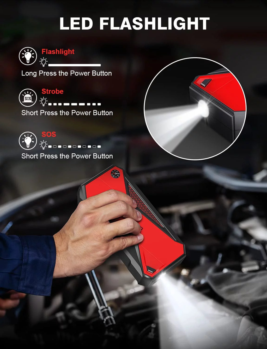 1600A Peak 18000mAh Portable Car Jump Starter K342918