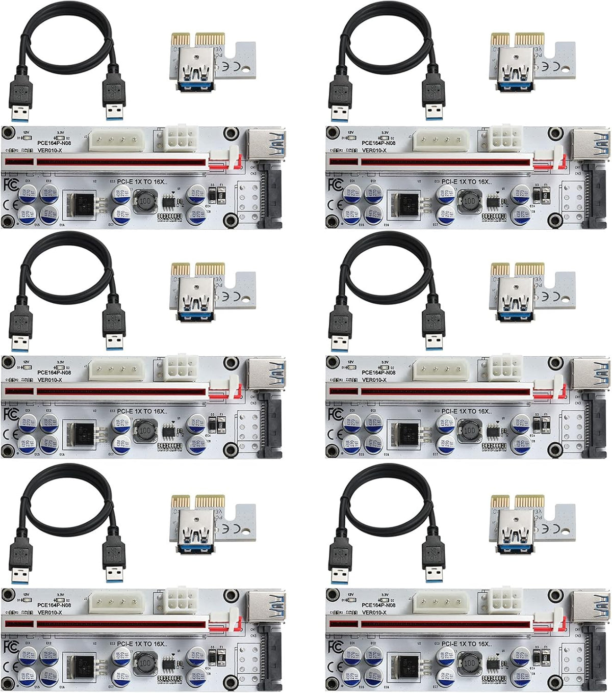 PCI-E 1X to 16X Riser Card with 24in USB 3.0 Extension Cable K268892