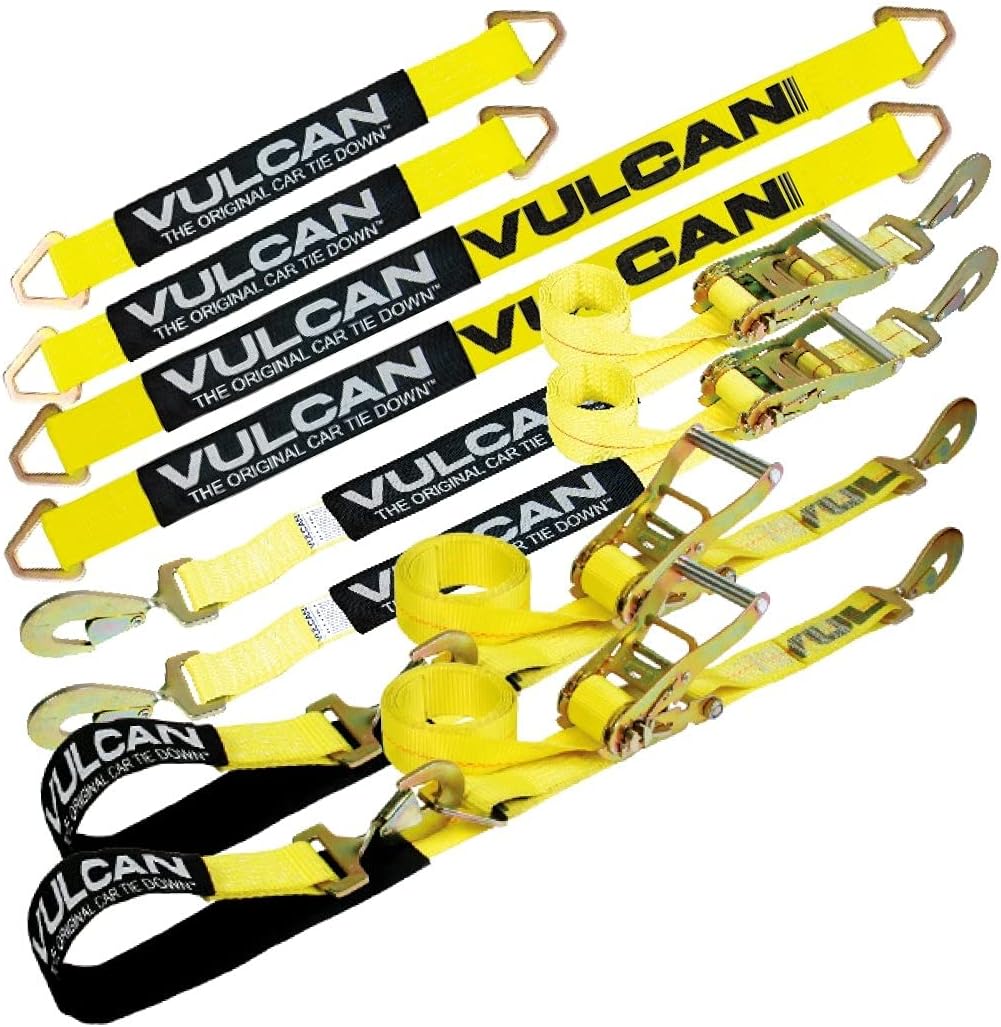 Axle Tie Down Kit with Axle Straps and Snap Hook Ratchet Straps B2125