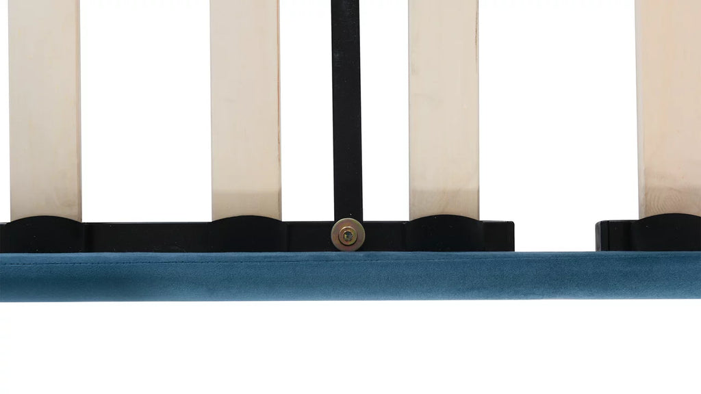 Queen Satin Teal Velvet Tufted Platform Bed E602092