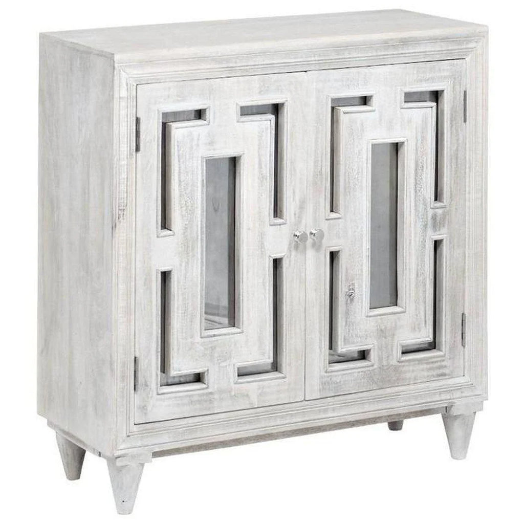 40" Square Whitewash Accent Cabinet E416527