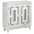 40" Square Whitewash Accent Cabinet E416527