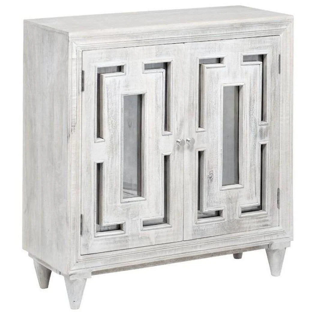 40" Square Whitewash Accent Cabinet E416527