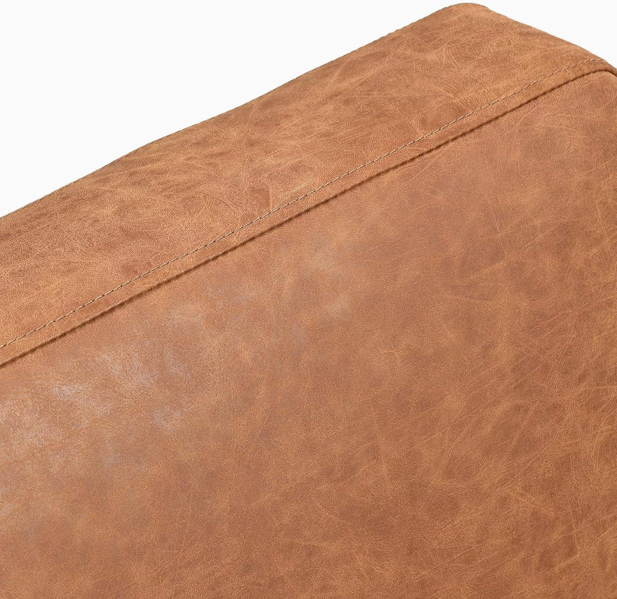 Brown Leather Accent Chair with Ottoman Solid Wood Armchair M95506