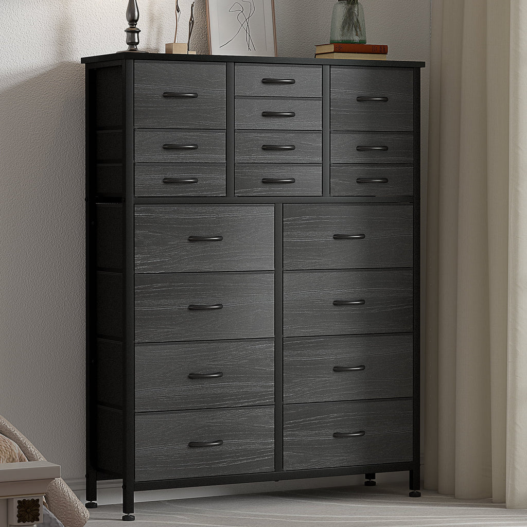 Rustic Brown 18 Drawer Fabric Dresser B88424