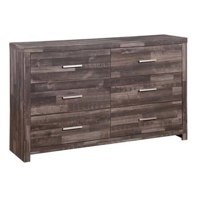 Dark Oak Solid Wood Six Drawers Double Dresser I2562
