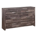 Dark Oak Solid Wood Six Drawers Double Dresser I2562