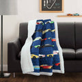 Navy Sherpa Throw S295