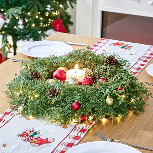 22 Inch Artificial Cedar Wreath L12644