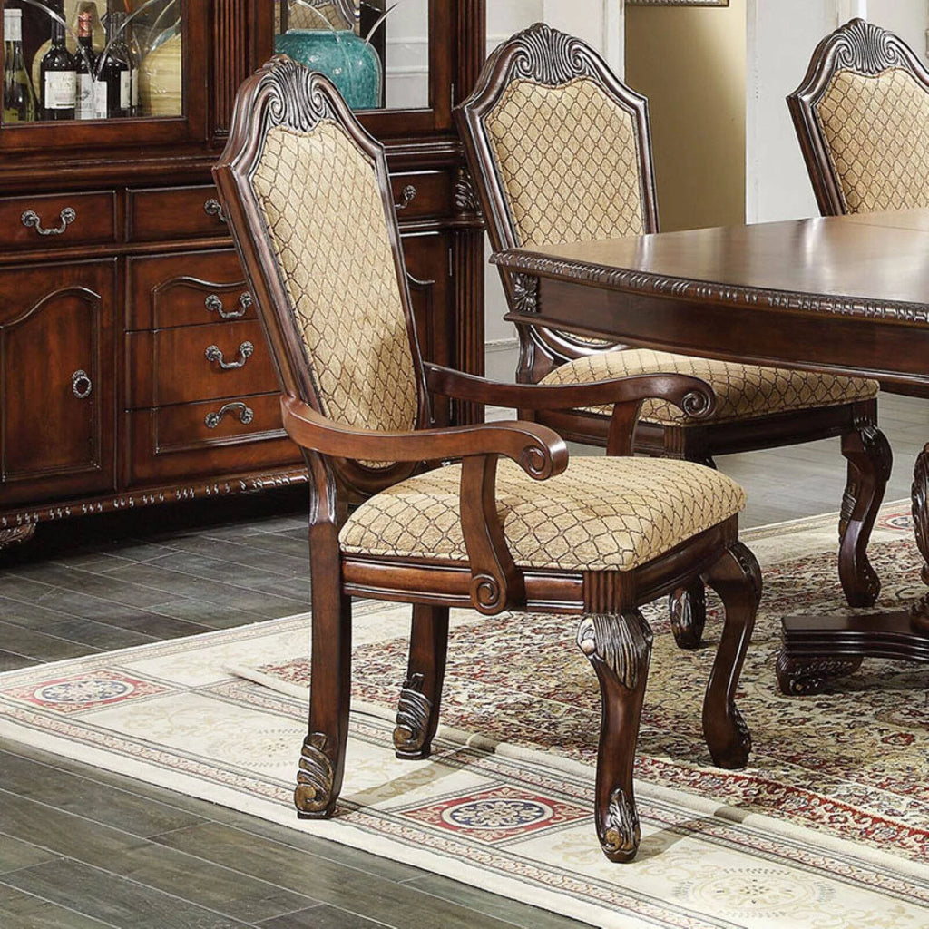 Arm Chair Set-2 Espresso Fabric J135