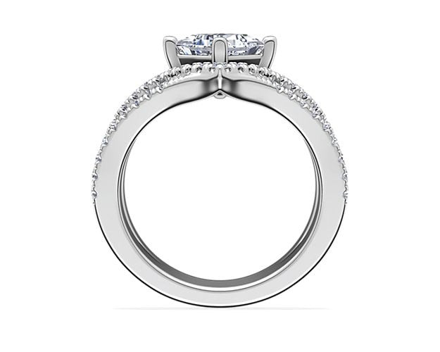 14K White Gold Princess Cut Diamond Solitaire Ring Size 7 G6293