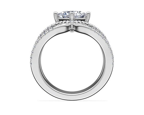 14K White Gold Princess Cut Diamond Solitaire Ring Size 7 G6293