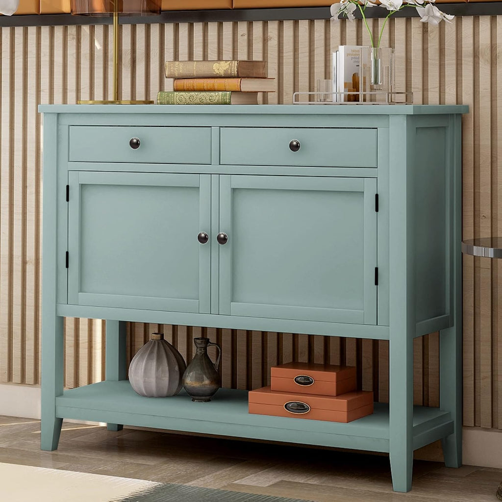 Espresso Wood Buffet Sideboard Storage Cabinet with Drawers Y7557