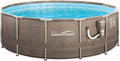 14ft x 48in Round Frame Above Ground Swimming Pool Set with Filter Pump and Ladder S621480