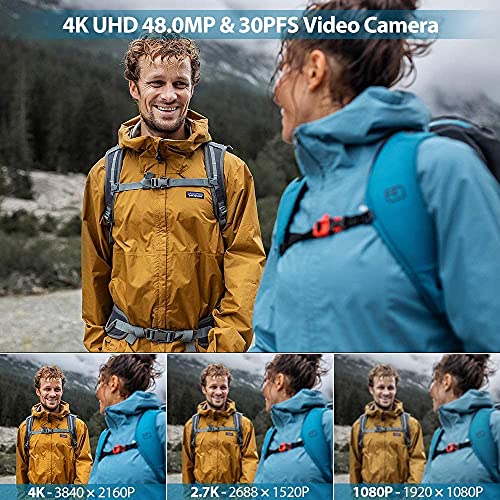 4K 48MP Camcorder with 3" Touch Screen, 2 Batteries, 32GB Card O46142