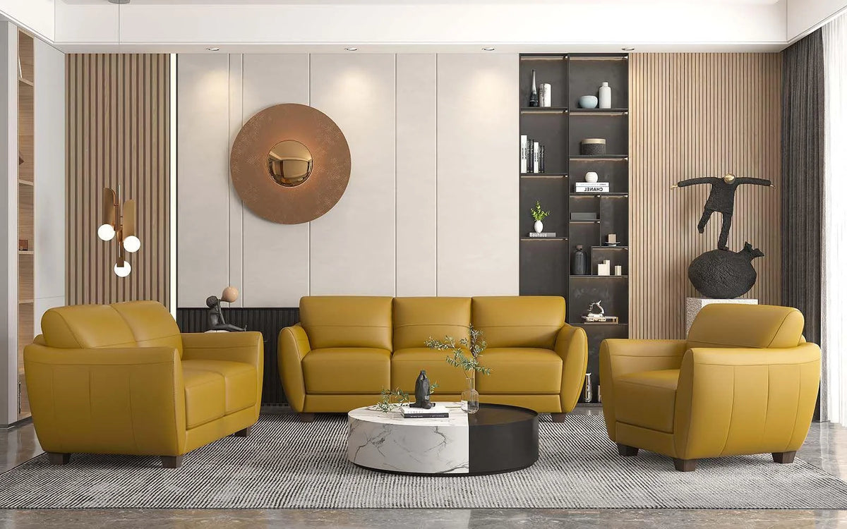 Mustard Leather Chair V17771