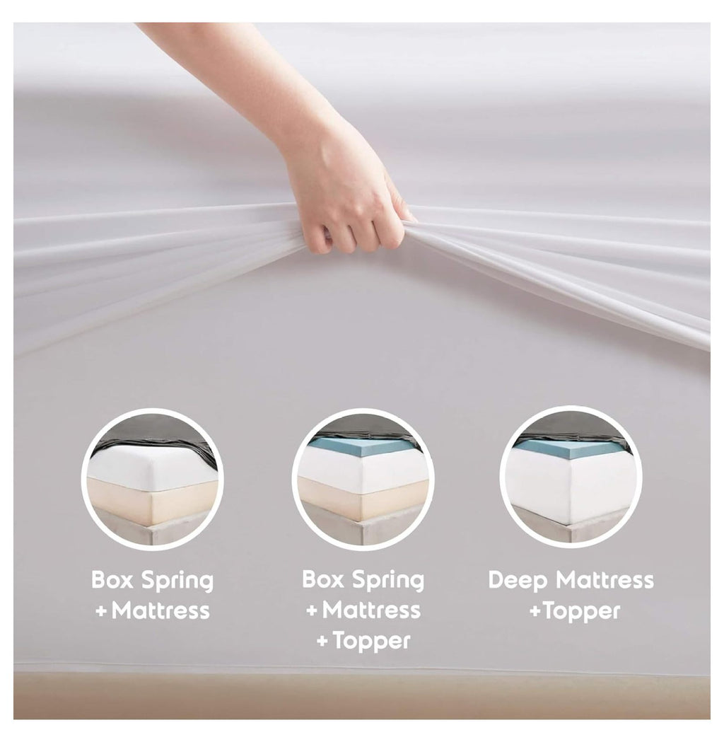 White Twin Sheets Set 3 Piece Deep Pocket P609