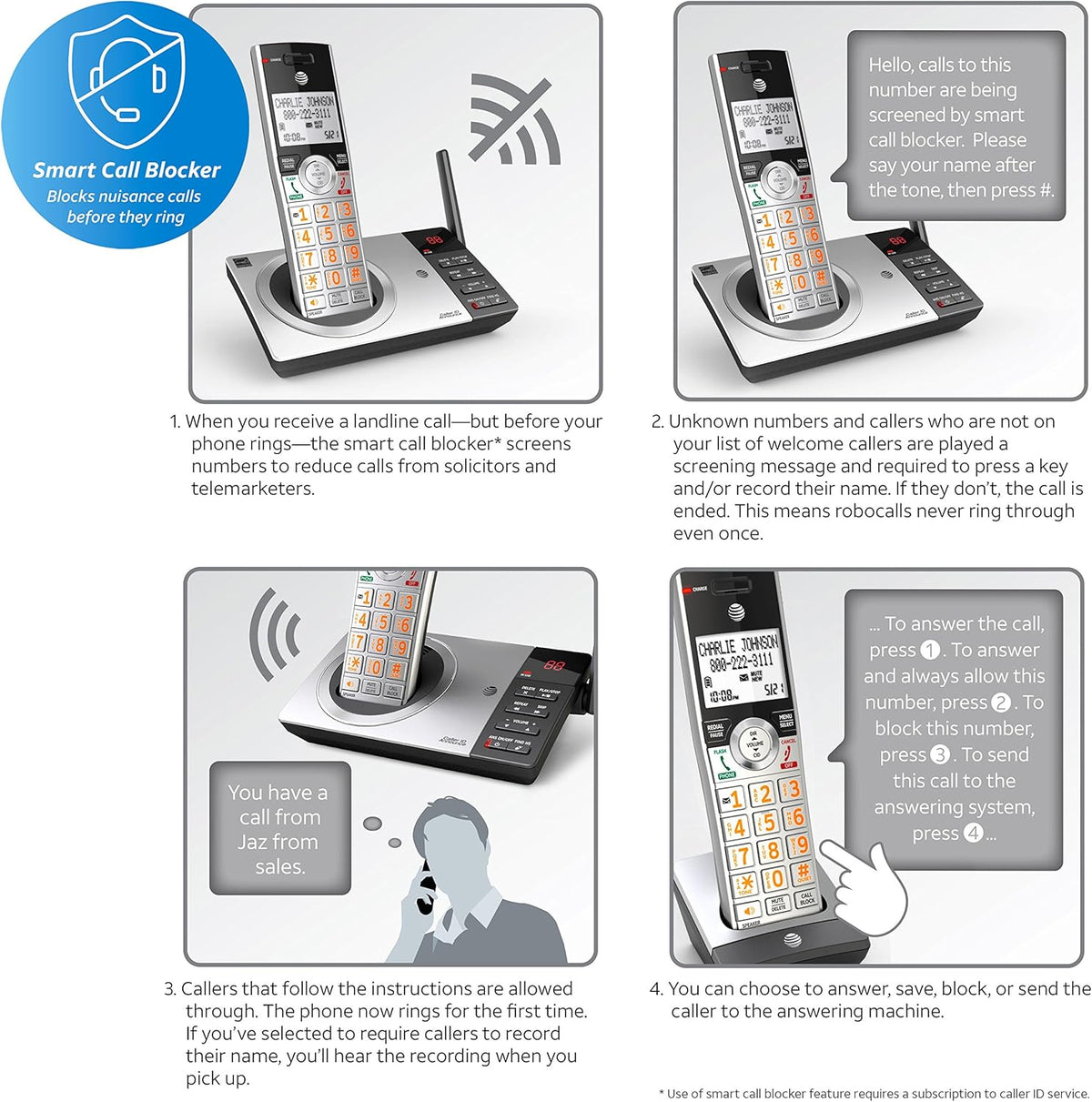 Black/Silver DECT 6.0 Corded/Cordless Phone with 1 Handset L768818