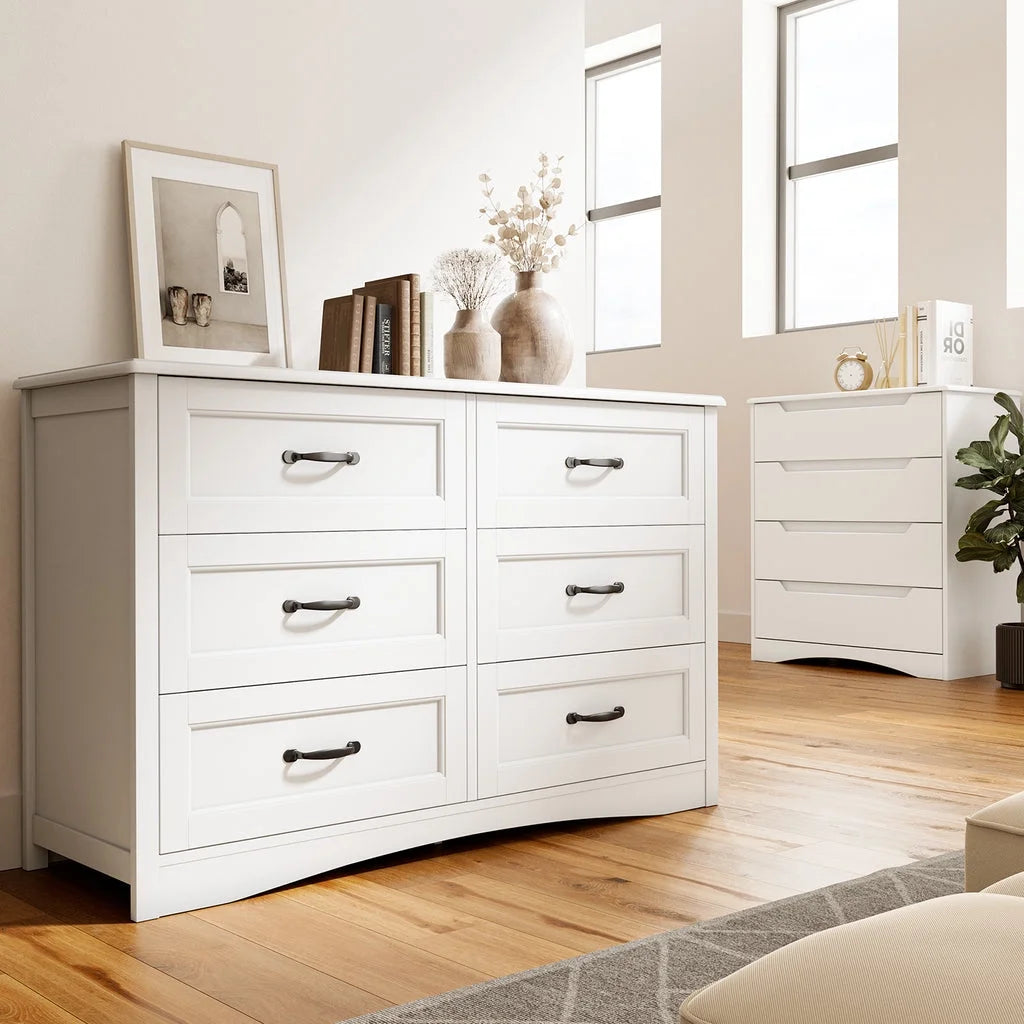 White 6 Drawer Dresser B37997