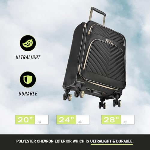 Black 24-Inch Quilted Luggage S569480