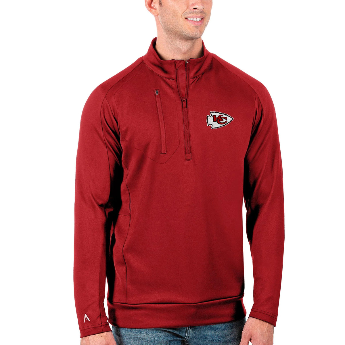 Men's Red Quarter-Zip Pullover Jacket L300522