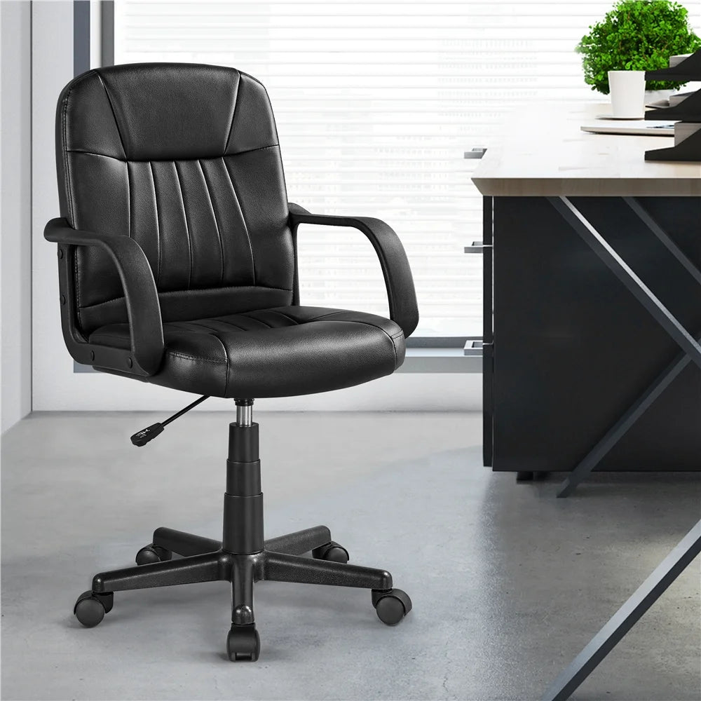Adjustable Artificial Leather Office Chair with Wheels J173