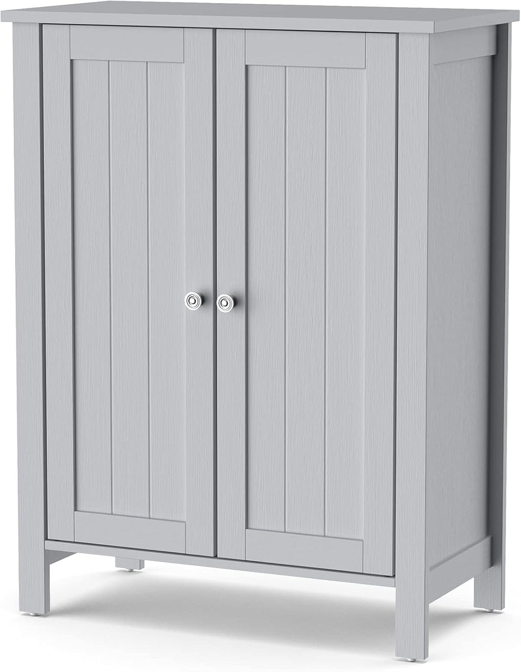 White 3 Tier Bathroom Floor Cabinet with Double Door P61210