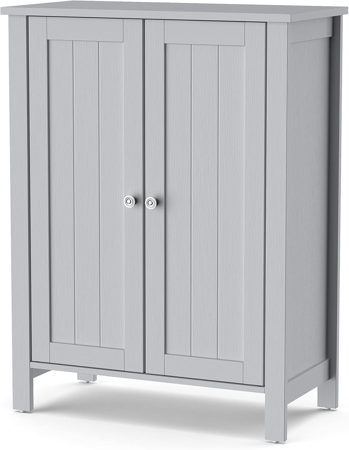 White 3 Tier Bathroom Floor Cabinet with Double Door P61210