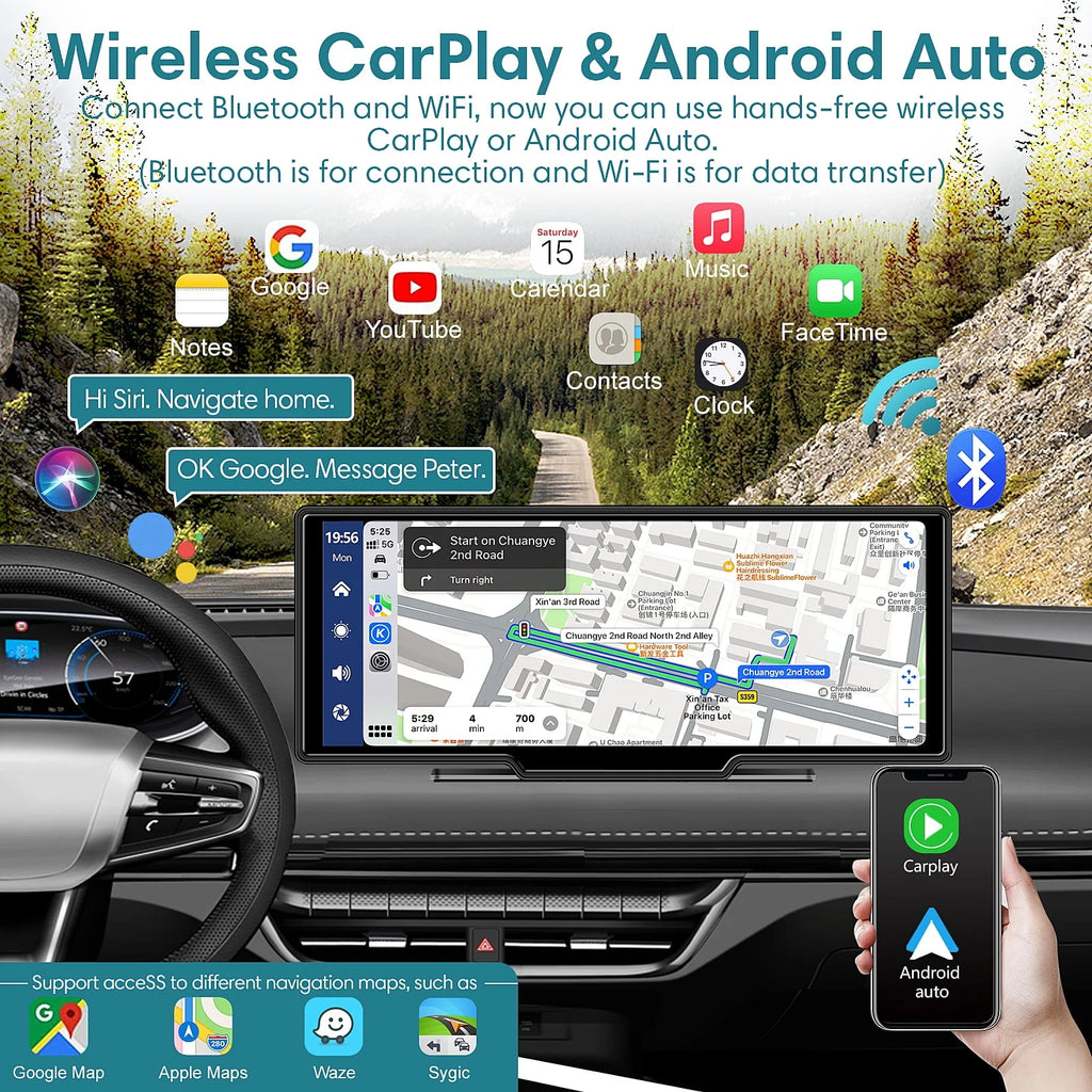 9.3 Portable Car Play Screen with Backup Camera K291795