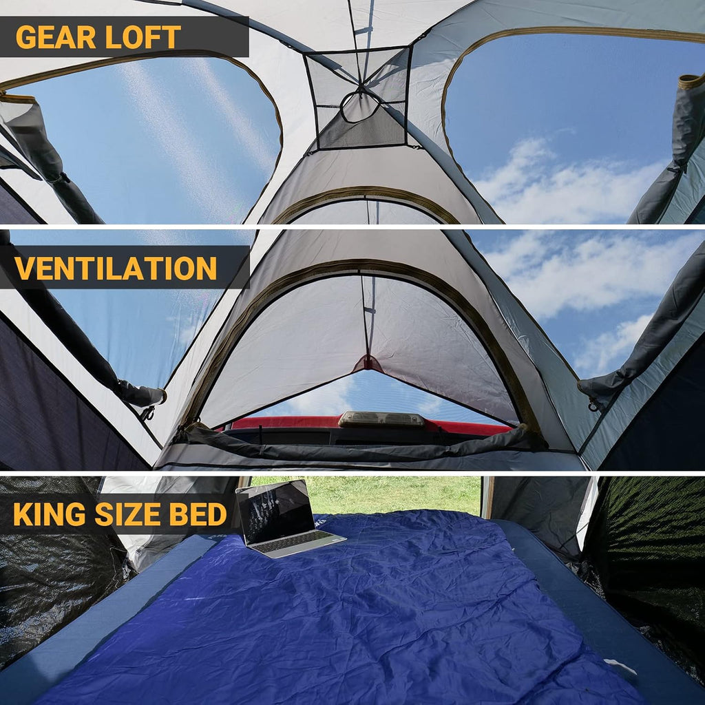 6.5 Foot 2 Person Truck Camping Tent with Sun Awning E5567
