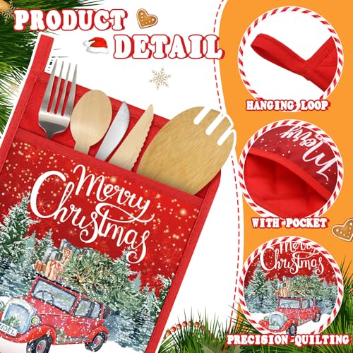 12 Pcs Christmas Pot Holders with Pocket Y958551