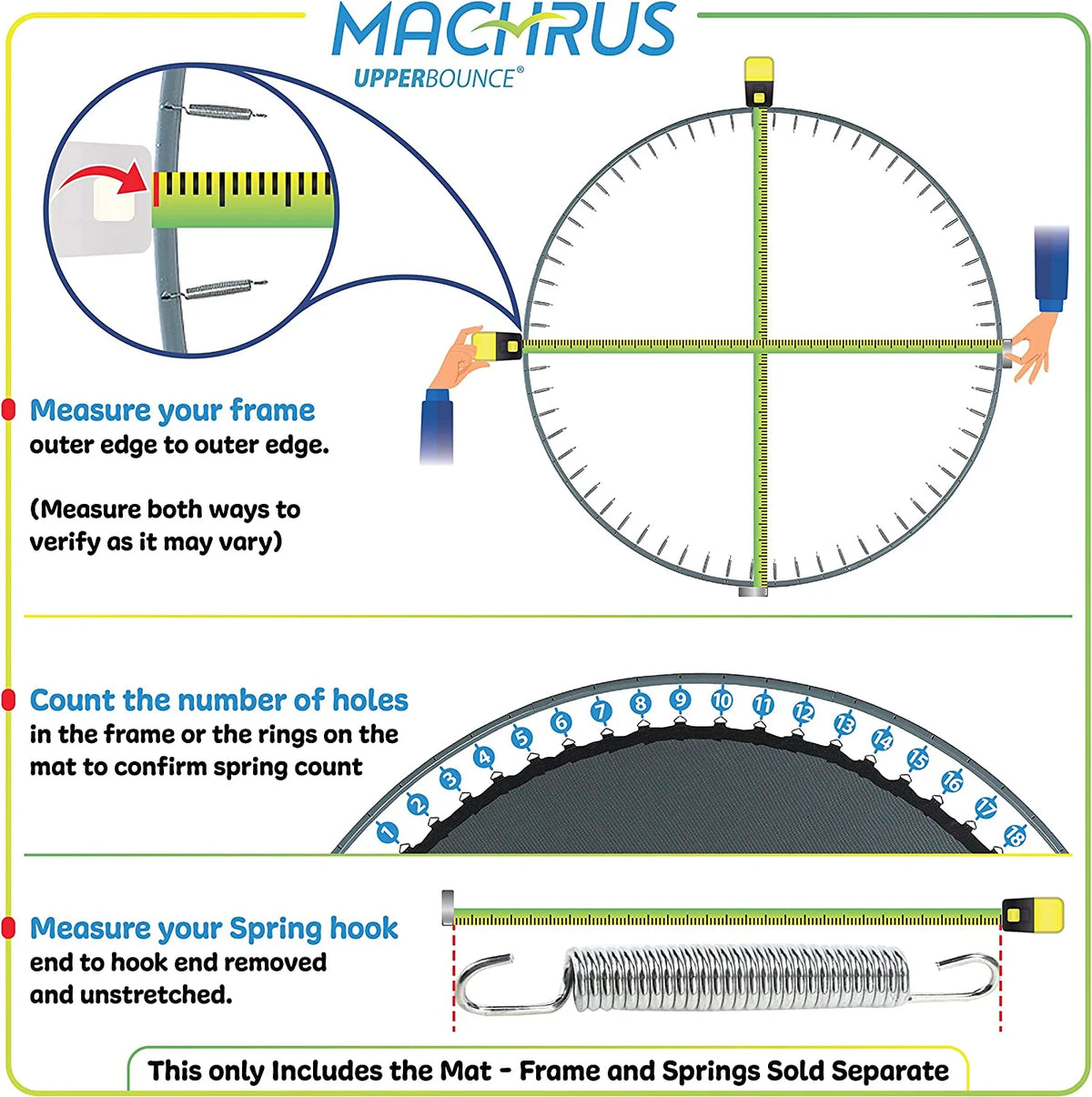 60 V-Rings Jumping Surface for 11' Trampoline Z363