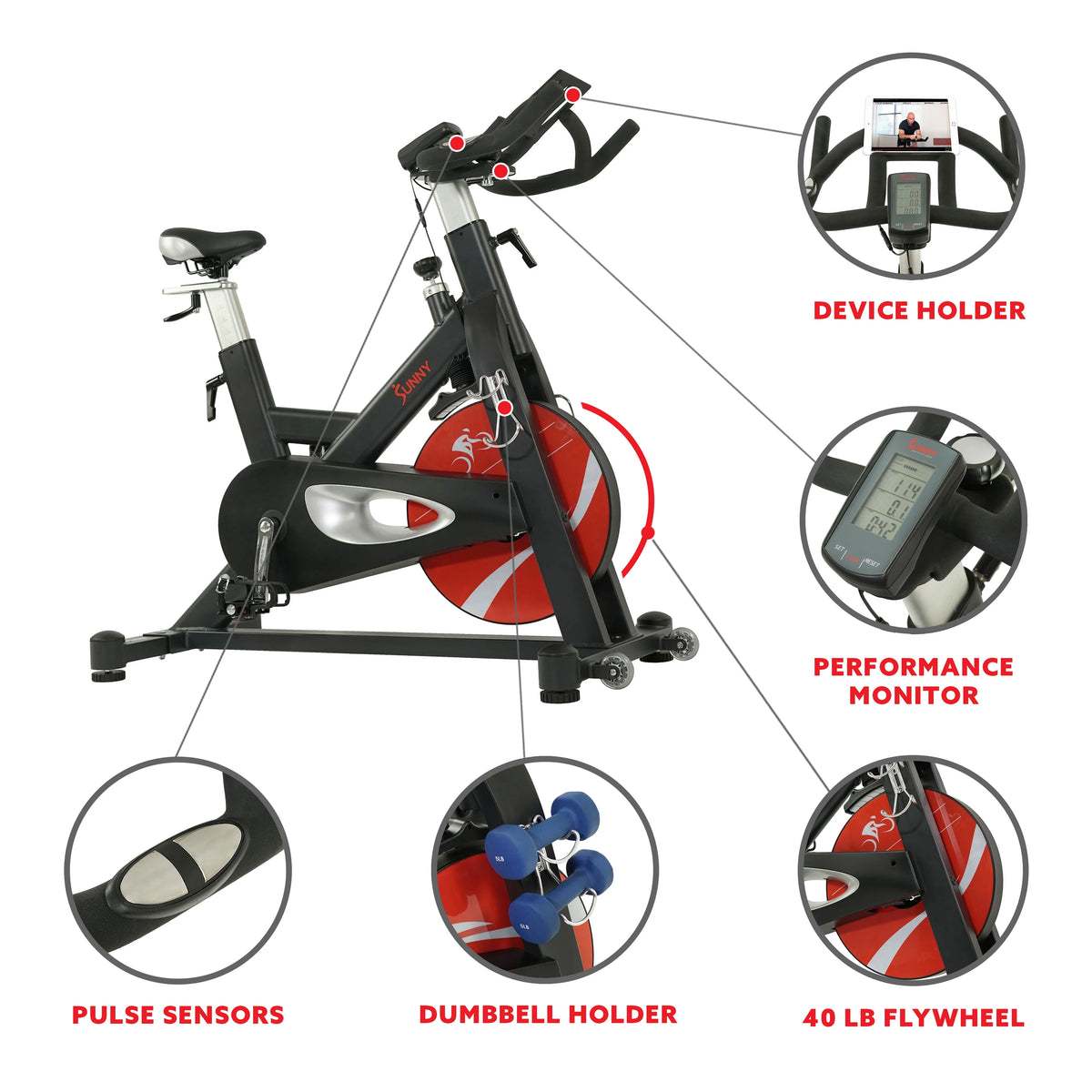 Indoor Cycle Exercise Bike with Device Holder B2105