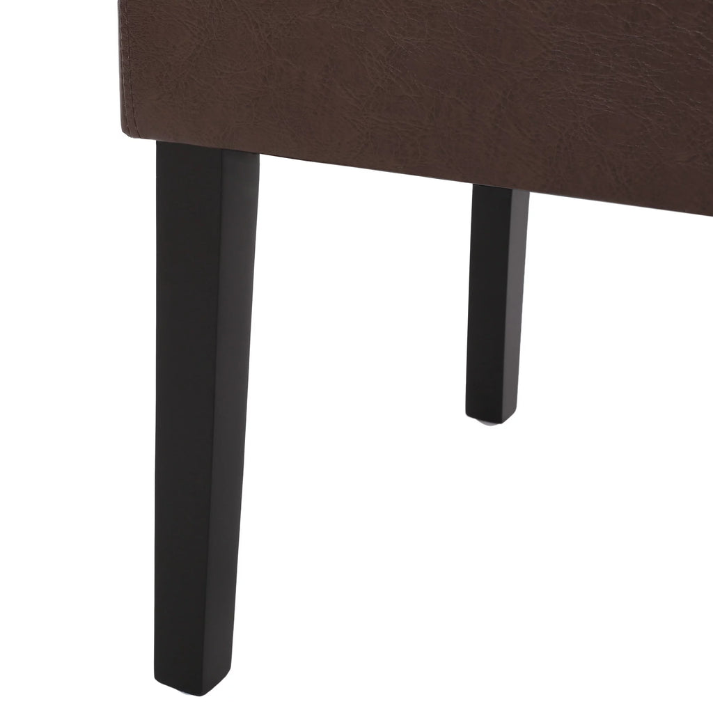 Faux Leather Dining Chairs Set of 6 Dark Brown N205