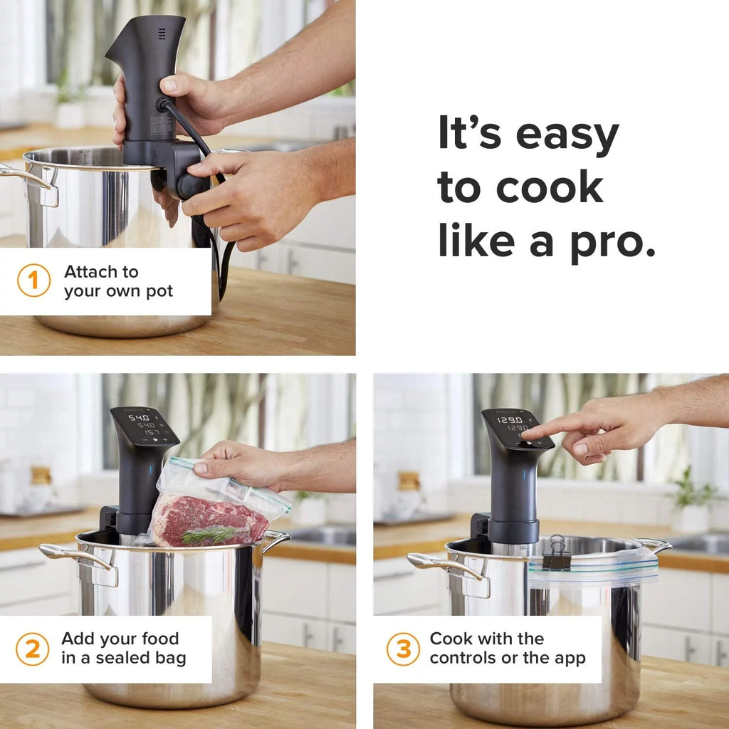 Sous Vide Precision Cooker 1200 Watts Black and Silver B281