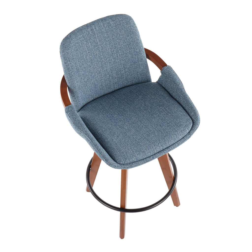 Blue Noise Fabric Counter Stool N91249