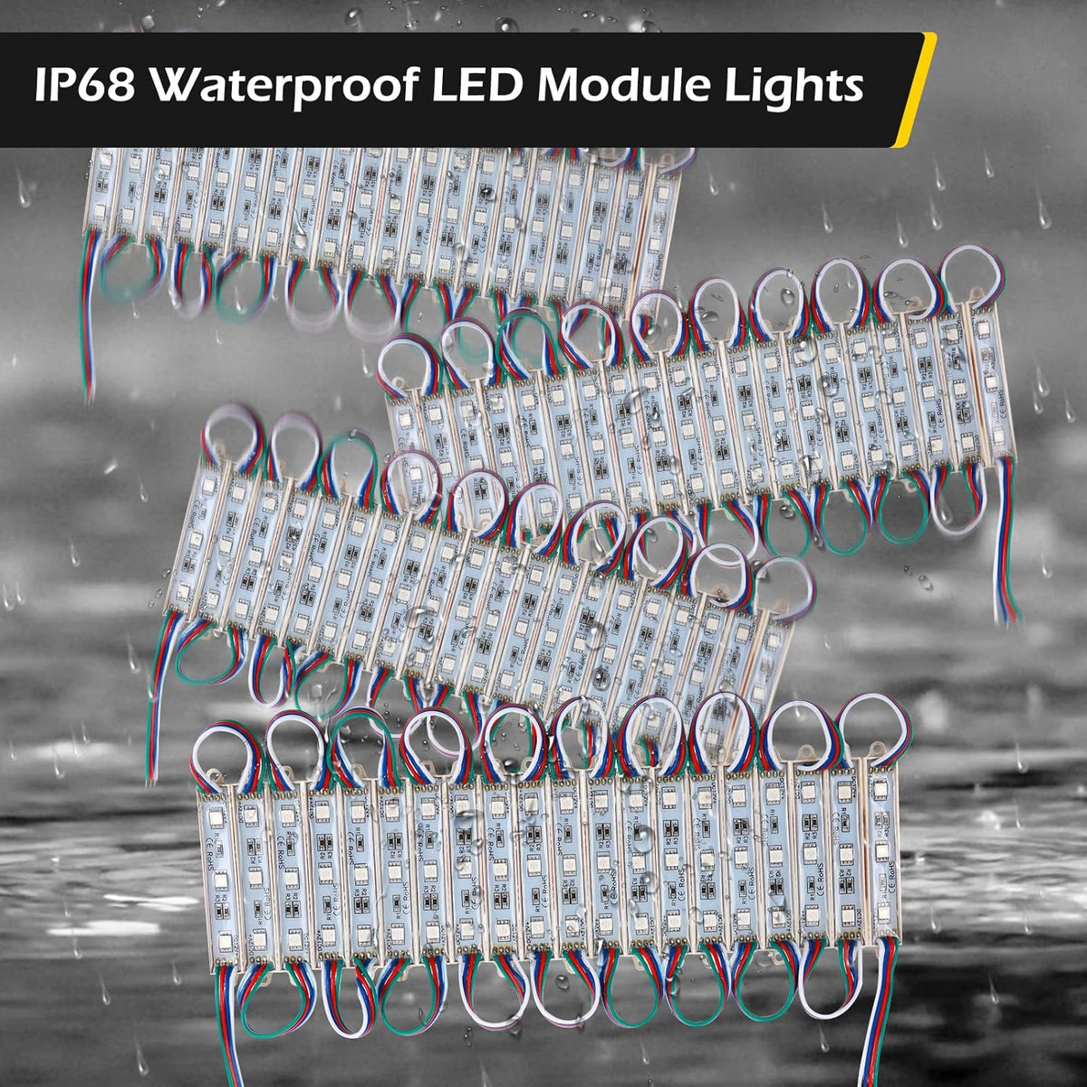 LED Storefront Lights 400pcs RGB with Remote Controller Waterproof Strip Lights T33657