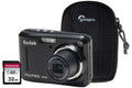 Black 16MP 4X Zoom Compact Camera with 32GB SD Card & Case S655