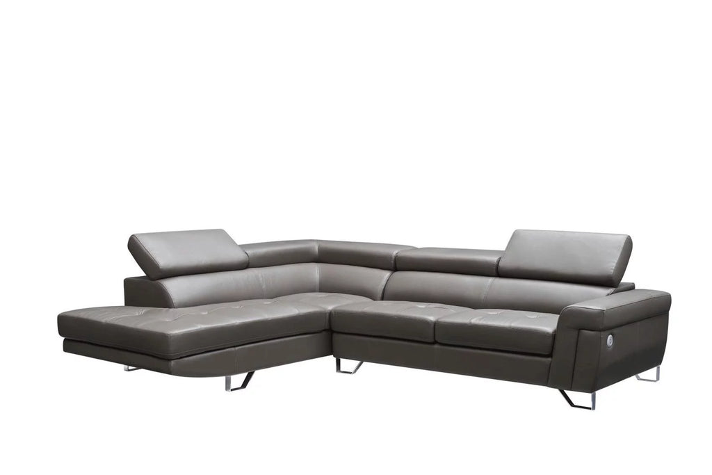 Dark Gray Top-grain Leather Sectional Sofa Z6613