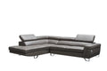 Dark Gray Top-grain Leather Sectional Sofa Z6613