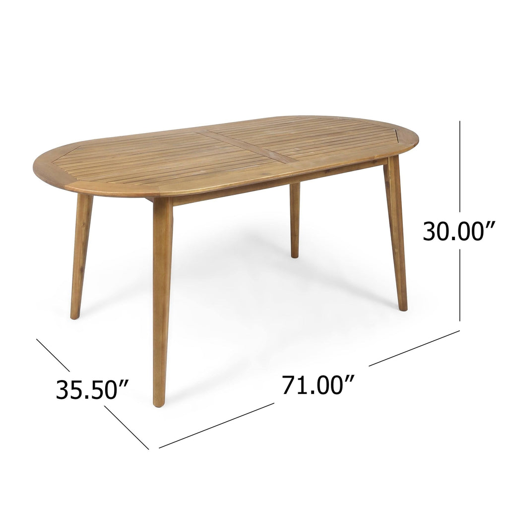 Teak Oval Acacia Wood Dining Table S92124