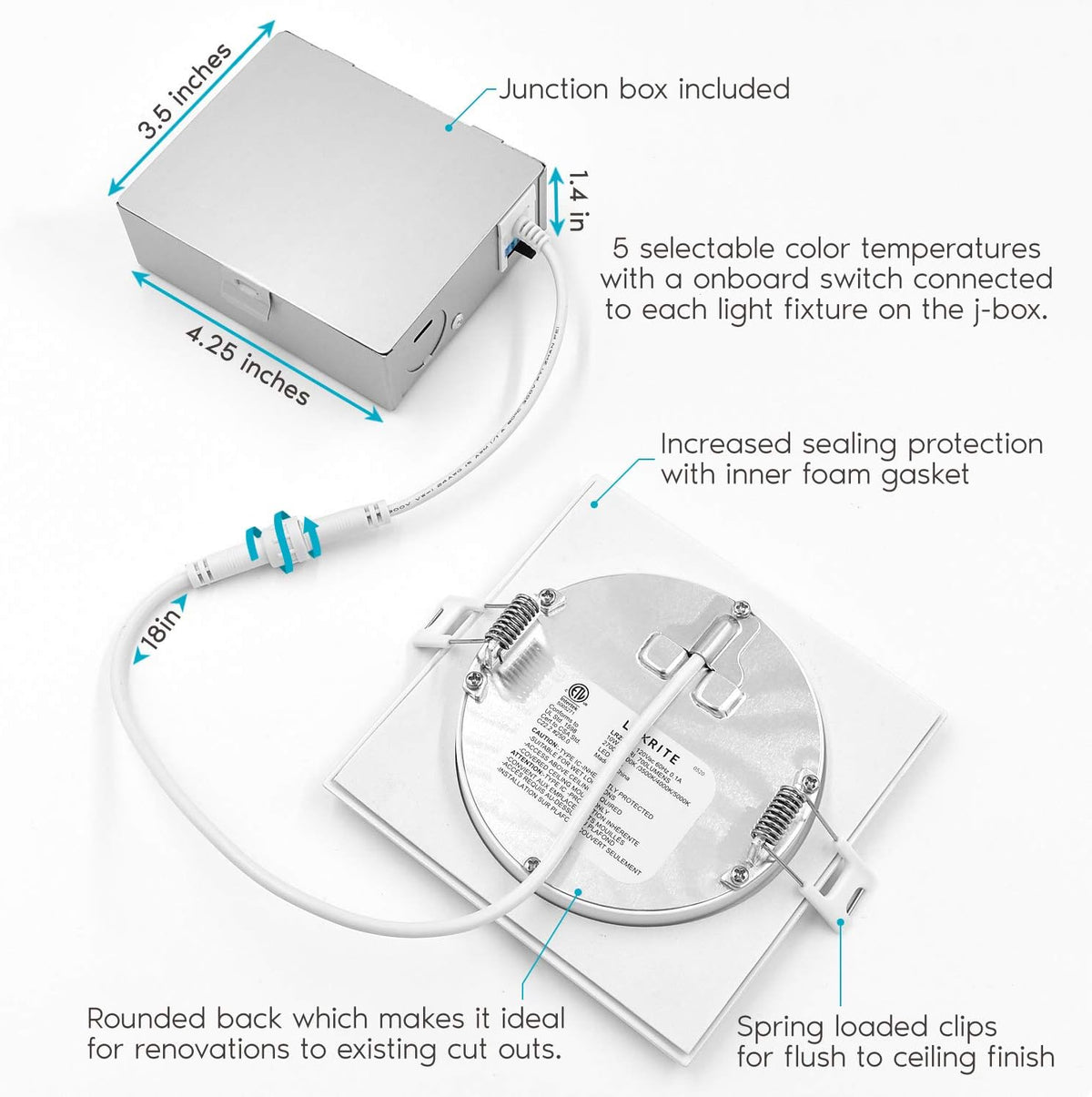 16 Pack 10W Dimmable LED Recessed Lighting Y153176
