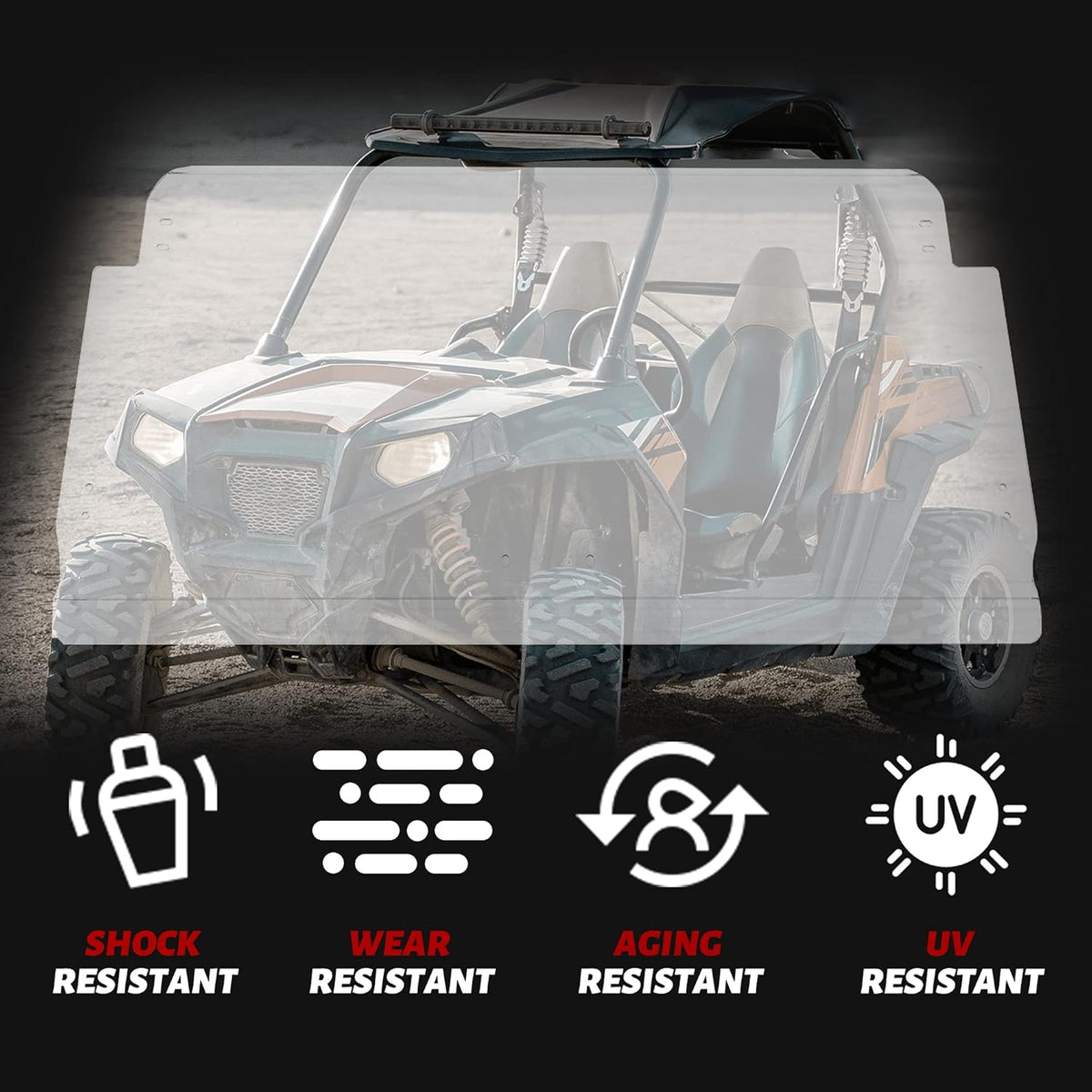 Clear Folding Windshield with Gas Spring R940499