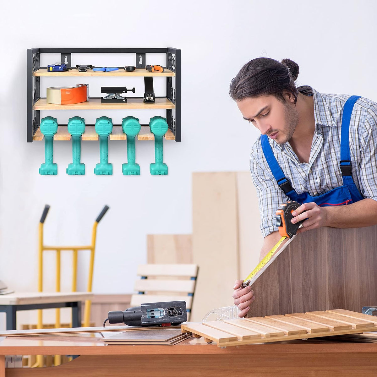 Power Tool Organizer, 5 Drill Rack Wall Mount U143956