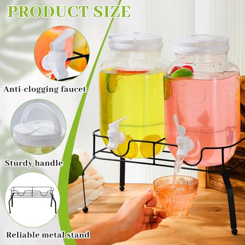 2 Pcs Plastic Drink Dispensers with Stand and Spigot V919207