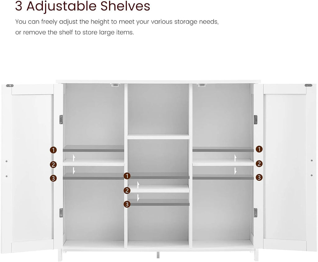 White 2 Door 4 Shelf Storage Cabinet H4670