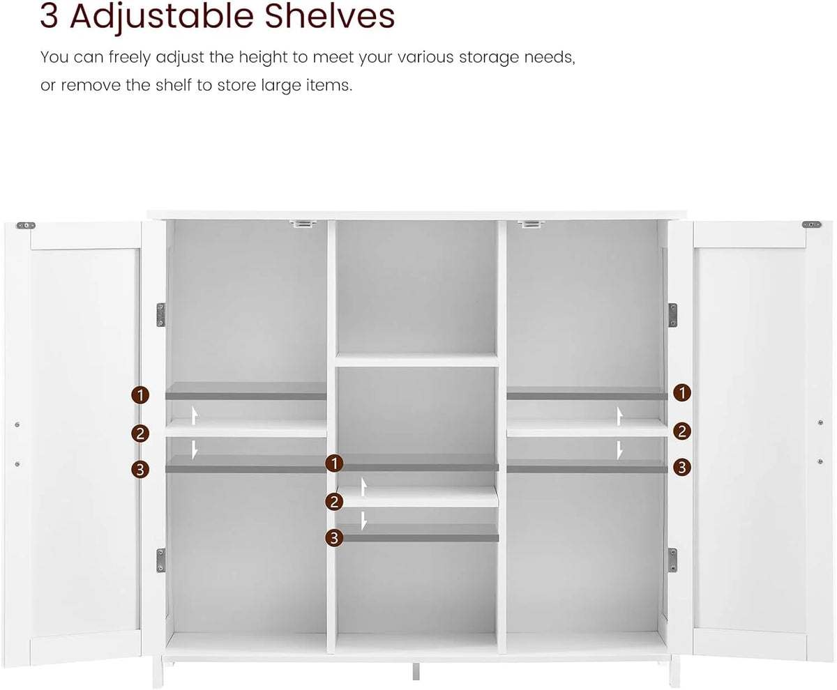 White 2 Door 4 Shelf Storage Cabinet H4670