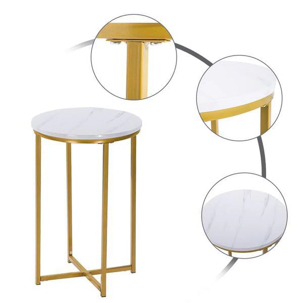 White Round Marble Side Table Y583